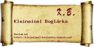 Kleineisel Boglárka névjegykártya