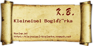 Kleineisel Boglárka névjegykártya